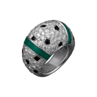 Ring Cartier Panthere de Cartier, white gold, diamonds, chrysoprase, onyx Ring Cartier Panthere de Cartier, white gold, diamonds, chrysoprase, onyx