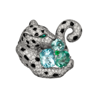 Ring Cartier Panthere de Cartier, white gold, diamonds, aquamarine Ring Cartier Panthere de Cartier, white gold, diamonds, aquamarine