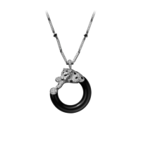 Necklace Cartier Panthere de Cartier, white gold, diamonds, emeralds, onyx Necklace Cartier Panthere de Cartier, white gold, diamonds, emeralds, onyx