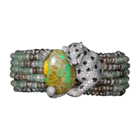 Bracelet Cartier Panthere de Cartier, white gold, opal, emeralds, diamonds Bracelet Cartier Panthere de Cartier, white gold, opal, emeralds, diamonds