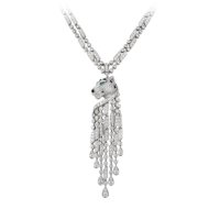 Necklace Cartier Panthere de Cartier, platinum, emeralds, onyx, diamonds Necklace Cartier Panthere de Cartier, platinum, emeralds, onyx, diamonds