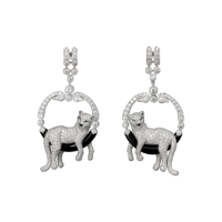 Earrings Cartier Panthere de Cartier, platinum, diamonds, emeralds, onyx Earrings Cartier Panthere de Cartier, platinum, diamonds, emeralds, onyx