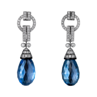 Earrings Cartier Panthere de Cartier, platinum, sapphires, diamonds, onyx Earrings Cartier Panthere de Cartier, platinum, sapphires, diamonds, onyx