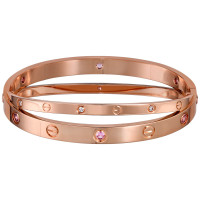 Bracelet Cartier Love, pink gold, diamonds, sapphires Bracelet Cartier Love, pink gold, diamonds, sapphires