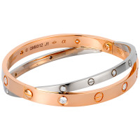 Bracelet Cartier Love, pink, white gold, diamonds Bracelet Cartier Love, pink, white gold, diamonds