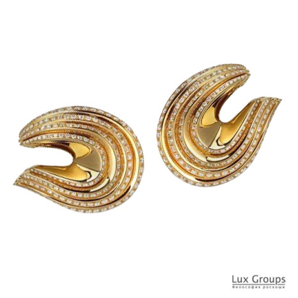 de Grisogono Folded 4 Band Diamond Earrings, rose goldoh diamonds de Grisogono Folded 4 Band Diamond Earrings, rose goldoh diamonds