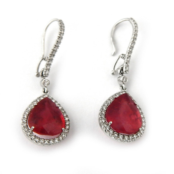 Crivelli earrings 750 white gold, diamonds, rubies Crivelli earrings 750 white gold, diamonds, rubies