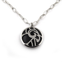 Luca Carati pendant, white gold, diamonds, onyx