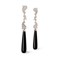 Earrings Carrera y Carrera Aqua, white gold, diamonds, onyx Earrings Carrera y Carrera Aqua, white gold, diamonds, onyx