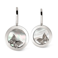 Earrings Carrera y Carrera Baile de Mariposas, white gold, nacre Earrings Carrera y Carrera Baile de Mariposas, white gold, nacre