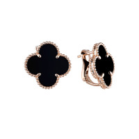 Van Cleef & Arpels Alhambra earrings, yellow gold, onyx Van Cleef & Arpels Alhambra earrings, yellow gold, onyx