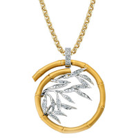Pendant Carrera y Carrera Bambu Maxi, white, yellow gold, diamonds Pendant Carrera y Carrera Bambu Maxi, white, yellow gold, diamonds
