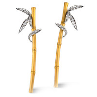 Earrings Carrera y Carrera Bambu Zen, white, yellow gold, diamonds Earrings Carrera y Carrera Bambu Zen, white, yellow gold, diamonds