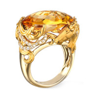 Ring Carrera y Carrera Ecuestre, yellow gold, diamonds, citrine Ring Carrera y Carrera Ecuestre, yellow gold, diamonds, citrine