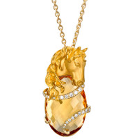 Pendant Carrera y Carrera Ecuestre Caballo, yellow gold, diamonds, citrine Pendant Carrera y Carrera Ecuestre Caballo, yellow gold, diamonds, citrine