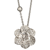 Pendant Carrera y Carrera Gardenias, white gold, diamonds, crystal