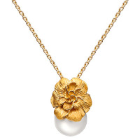 Pendant Carrera y Carrera Gardenias, yellow gold, pearl Pendant Carrera y Carrera Gardenias, yellow gold, pearl
