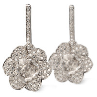 Earrings Carrera y Carrera Gardenias, white gold, diamond, crystal