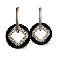 Earrings Carrera y Carrera Granada, white gold, onyx, diamonds Earrings Carrera y Carrera Granada, white gold, onyx, diamonds