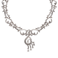 Necklace Carrera y Carrera Peacock, white gold, diamonds Necklace Carrera y Carrera Peacock, white gold, diamonds