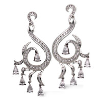 Earrings Carrera y Carrera Peacock, white gold, diamonds Earrings Carrera y Carrera Peacock, white gold, diamonds