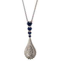 Pendant Carrera y Carrera Ruedo, white gold, diamonds, sapphire Pendant Carrera y Carrera Ruedo, white gold, diamonds, sapphire