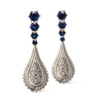 Earrings Carrera y Carrera Ruedo, white gold, diamonds, sapphire Earrings Carrera y Carrera Ruedo, white gold, diamonds, sapphire
