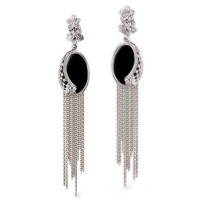 Earrings Carrera y Carrera Sierpes, white gold, diamonds, onyx Earrings Carrera y Carrera Sierpes, white gold, diamonds, onyx