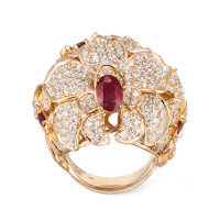 Ring Carrera y Carrera Orquideas, yellow gold, diamonds, ruby Ring Carrera y Carrera Orquideas, yellow gold, diamonds, ruby