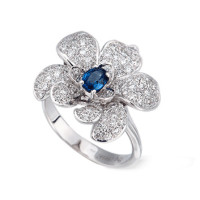 Ring Carrera y Carrera Orquideas, white gold, diamonds, sapphire Ring Carrera y Carrera Orquideas, white gold, diamonds, sapphire