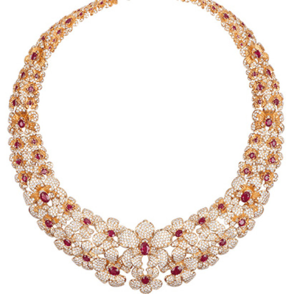 Necklace Carrera y Carrera Orquideas, yellow gold, diamonds, rubies Necklace Carrera y Carrera Orquideas, yellow gold, diamonds, rubies