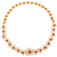 Necklace Carrera y Carrera Orquideas, yellow gold, diamonds, rubies Necklace Carrera y Carrera Orquideas, yellow gold, diamonds, rubies