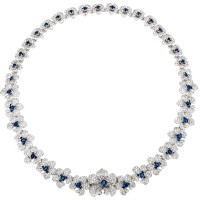 Necklace Carrera y Carrera Orquideas, white gold, diamonds, sapphires Necklace Carrera y Carrera Orquideas, white gold, diamonds, sapphires