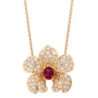 Necklace Carrera y Carrera Orquideas, yellow gold, diamonds, rubies Necklace Carrera y Carrera Orquideas, yellow gold, diamonds, rubies