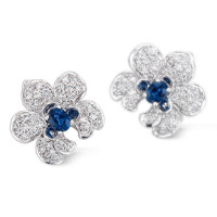 Earrings Carrera y Carrera Orquideas, white gold, diamonds, sapphires Earrings Carrera y Carrera Orquideas, white gold, diamonds, sapphires