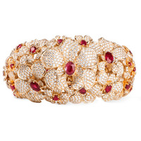 Bracelet Carrera y Carrera Orquideas, yellow gold, diamonds, rubies Bracelet Carrera y Carrera Orquideas, yellow gold, diamonds, rubies