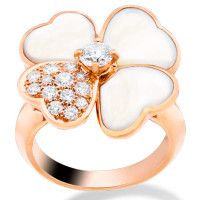 Van Cleef & Arpels Flowers ring, rose gold, diamonds, mother-of-pearl Van Cleef & Arpels Flowers ring, rose gold, diamonds, mother-of-pearl
