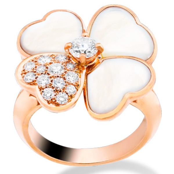 Van Cleef & Arpels Flowers ring, rose gold, diamonds, mother-of-pearl Van Cleef & Arpels Flowers ring, rose gold, diamonds, mother-of-pearl