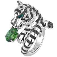 Ring Boucheron Animals Bagha, white gold, emerald, diamonds, sapphires Ring Boucheron Animals Bagha, white gold, emerald, diamonds, sapphires