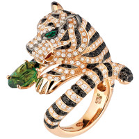 Ring Boucheron Animals Bagha, pink gold, emerald, diamonds, sapphires Ring Boucheron Animals Bagha, pink gold, emerald, diamonds, sapphires