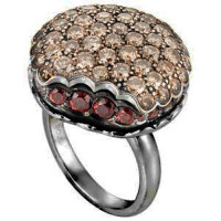 Boucheron Macaron ring, blackened gold, cognac diamonds, rubies Boucheron Macaron ring, blackened gold, cognac diamonds, rubies