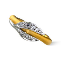 Carrera y Carrera Bambu Zen Mini Ring, white, yellow gold, diamonds Carrera y Carrera Bambu Zen Mini Ring, white, yellow gold, diamonds