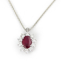 Crivelli pendant, white gold, diamonds, ruby Crivelli pendant, white gold, diamonds, ruby