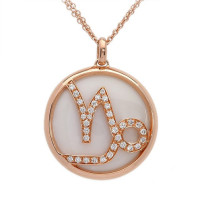 Luca Carati Zodiac pendant, rose gold, diamonds, agate Luca Carati Zodiac pendant, rose gold, diamonds, agate