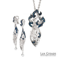 Magerit New Fire Set, white gold, diamonds, sapphires, agates Magerit New Fire Set, white gold, diamonds, sapphires, agates