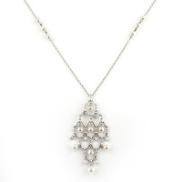 Gianni Lazzaro pendant, white gold, diamonds, pearls Gianni Lazzaro pendant, white gold, diamonds, pearls