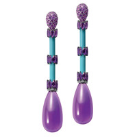 Earrings de Grisogono Melody Of Colours, white gold, diamonds, amethyst, turquoise Earrings de Grisogono Melody Of Colours, white gold, diamonds, amethyst, turquoise