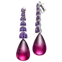 Earrings de Grisogono Melody Of Colors, white gold, diamonds, amethyst Earrings de Grisogono Melody Of Colors, white gold, diamonds, amethyst