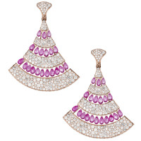 Earrings de Grisogono Melody Of Colors, pink gold, diamonds, sapphires Earrings de Grisogono Melody Of Colors, pink gold, diamonds, sapphires