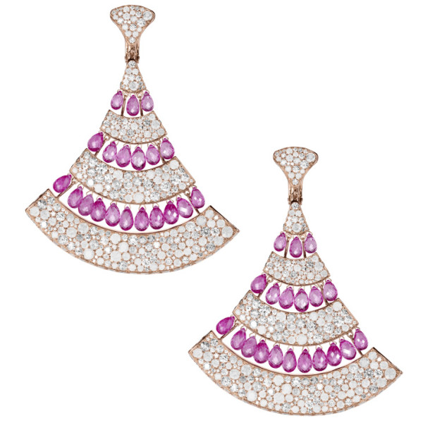 Earrings de Grisogono Melody Of Colors, pink gold, diamonds, sapphires Earrings de Grisogono Melody Of Colors, pink gold, diamonds, sapphires